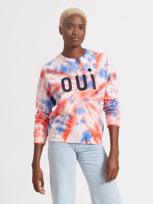 Oui Sweatshirt In Blush Tie Dye By Clare V