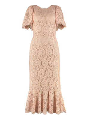 Dolce & Gabbana Floral Lace Midi Dress