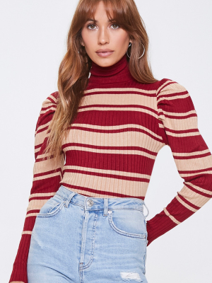 Striped Turtleneck Sweater