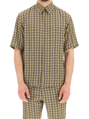 Fendi Ff Micro Pattern Oversized Shirt