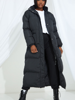 Tall Black Maxi Puffer Coat