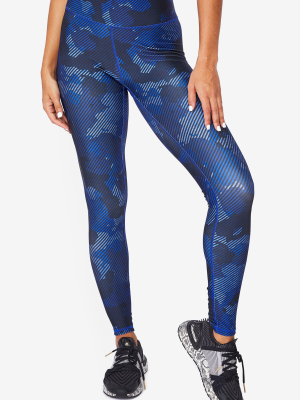 Navy Camo Stripe Hi-shine Leggings