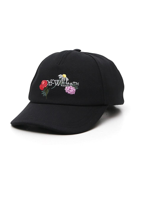 Off-white Floral Embroidered Cap