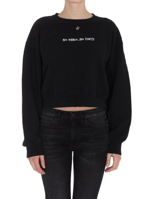 Pinko No Pinko No Party Cropped Sweatshirt