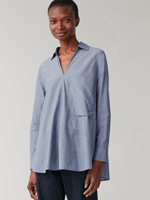 Oversized A-line Cotton Shirt