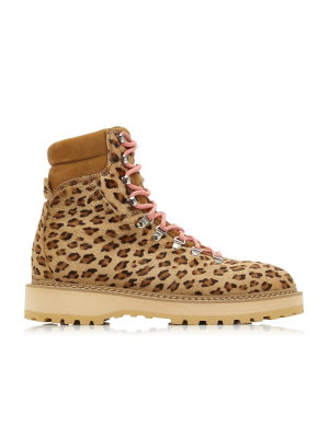 Monfumo Leopard-print Calfhair Hiking Boots