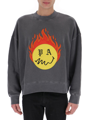 Palm Angels Burning Head Crewneck Sweatshirt