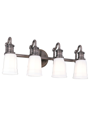 Hudson Valley Lighting Bradford 4-bulb Vanity Lamp - Antique Nickel & Opal Matte