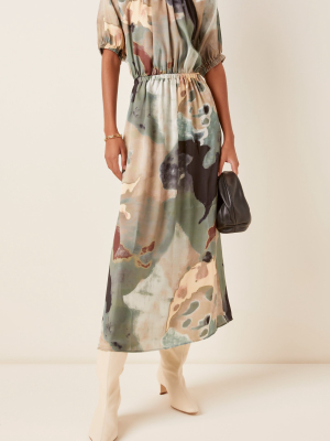 Solari Printed Crepe De Chine Maxi Dress