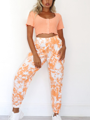 Petite Orange Tie Dye Joggers