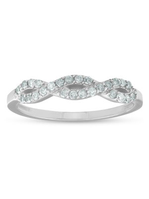 Pompeii3 1/4ct Infinity Diamond Wedding Stackable Ring 14k White Gold