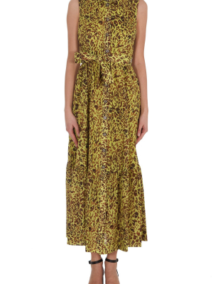 Pinko Belted Printed Midi Dress