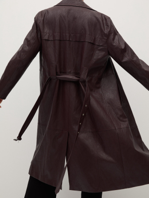 Faux-leather Trench