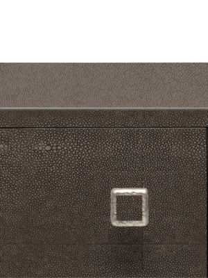 Dallon 2 Door Buffet In Dark Mushroom Faux Shagreen With Silver