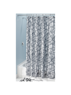 Striped Shower Curtain Black/white - Idesign