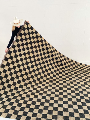 The Forsyth Checkerboard Rug - Off Black