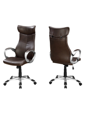 Office Chair Leather Look High Back Executive - Everyroom