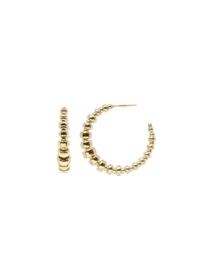 14k Medium Hoops Covered With Graduated Rondelle Beads