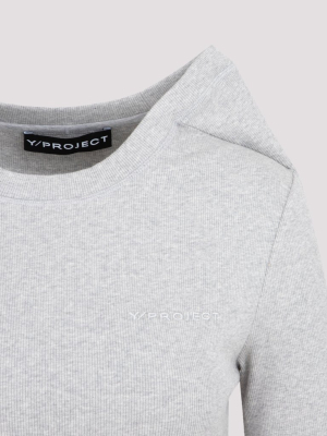 Y/project Clipped Shoulder Long Sleeve T-shirt