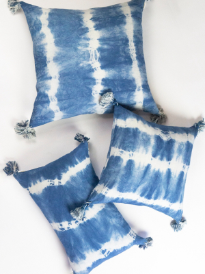 Archive New York Indigo Shibori Tassel Pillow