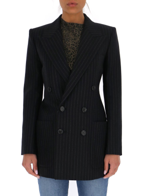 Saint Laurent Pinstripe Buttoned Blazer