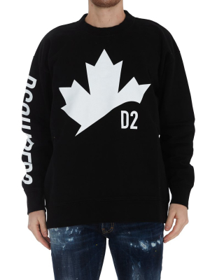 Dsquared2 Leaf Print Crewneck Sweatshirt