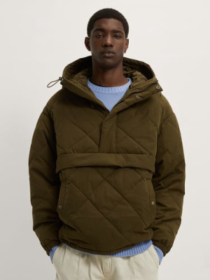 Diamond Quilted Pouch Pocket Parka