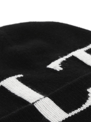 Valentino Logo Intarsia Beanie