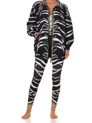 Mid Length Wind Breaker Jacket Zebra Crossing