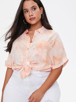 Plus Size Cloud Wash Pocket Shirt