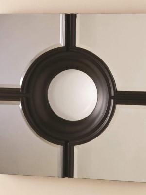 Global Views Bull's Eye Cross Mirror Black