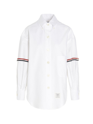 Thom Browne Stripe Band Long-sleeved Shirt