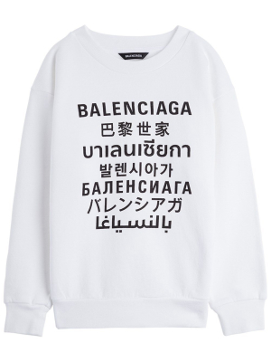 Balenciaga Kids Languages Print Sweatshirt