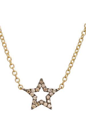 Rhodium Star Charm Necklace