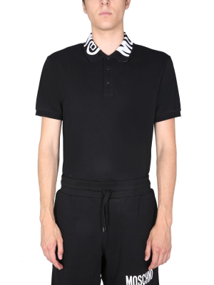 Moschino Logo Collar Polo Shirt