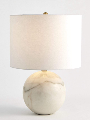 Global Views Marble Sphere Lamp - White