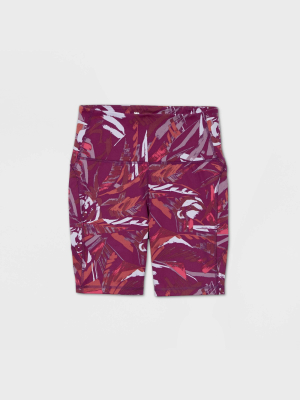 Women's Printed High-rise Contour Curvy Bike Shorts 7" - All In Motion™ Purple