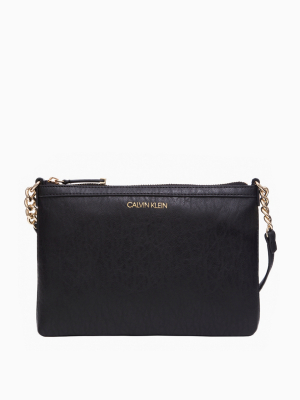 Saffiano Leather Shoulder Zip Bag