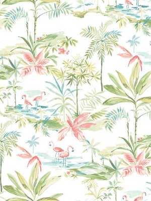 Lagoon Green Watercolor Wallpaper From The Seaside Living Collection By Brewster Home Fashions