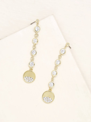 Dangle Dipped 18k Gold Plated And Crystal Earrings