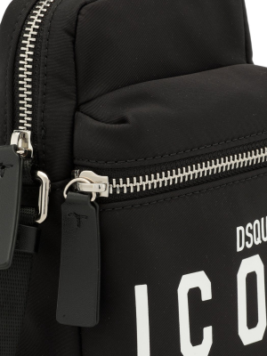 Dsquared2 Icon Print Zip-up Crossbody Bag