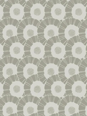 Coco Bloom Wallpaper In Grey And Ivory From The Deco Collection By Antonina Vella For York Wallcoverings