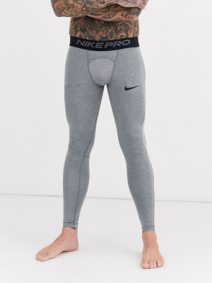 Nike Pro Training Tights In Gray