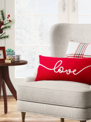 Holiday Oversized Love Lumbar Throw Pillow Red/white - Threshold™