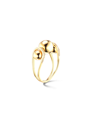 Boule D'or Double Lariat Ring