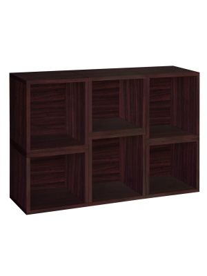 Way Basics Arlington Eco Stackable 6-cube Storage Bookcase Espresso Wood Grain