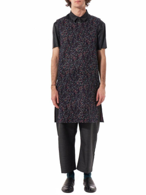 Abstract Floral Jacquard Tunic (tms-1702 Indigo-red)