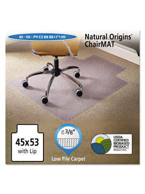 3'9"x4'5" Rectangle Solid Office Chair Mat Clear - Es Robbins