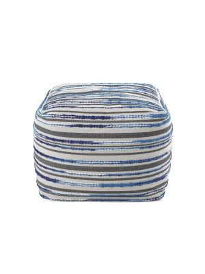 Mixed Media Ottoman Striped Blue/white - Gold Medal Bean Bags