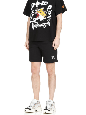 Kenzo Sport Little X Logo Print Shorts